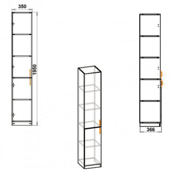 Case display case Companit KSh-9 ecco walnut