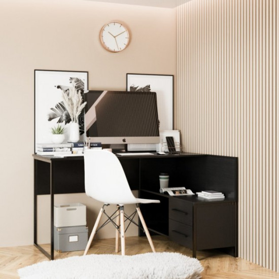 Office desk Fenster Vector Black 74x130x101.5