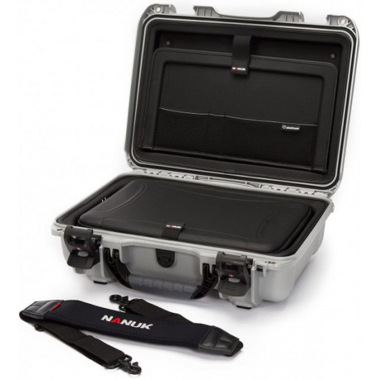 Waterproof plastic case Nanuk Case 923 With Laptop Kit and Strap Silver (923-LK05)