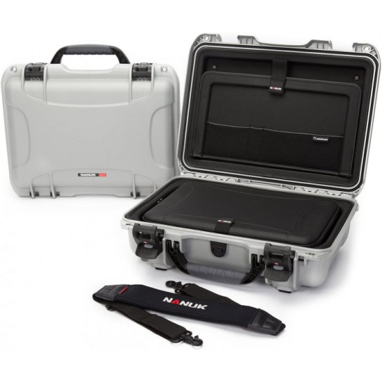 Waterproof plastic case Nanuk Case 923 With Laptop Kit and Strap Silver (923-LK05)