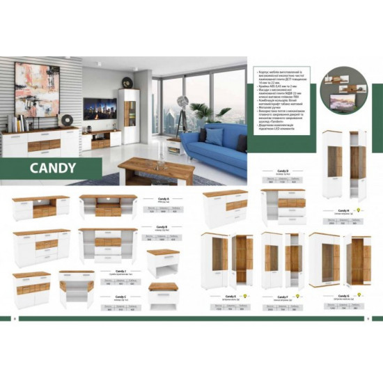 Coffee table for the living room made of chipboard+MDF CANDY K Blonski