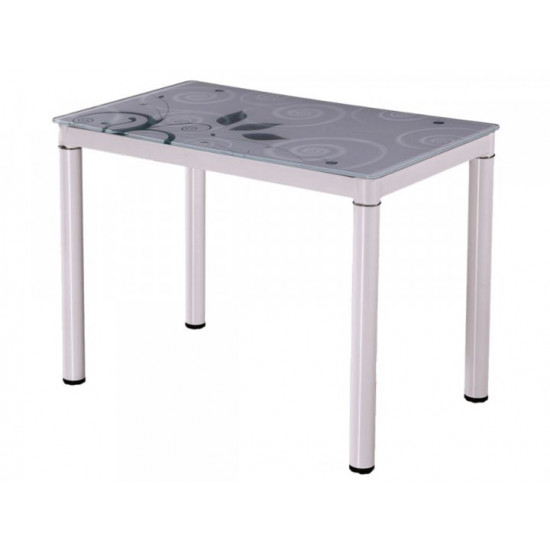 Kitchen glass non-folding table Vetro Omar mini 80 white