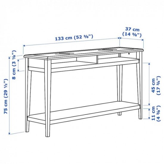  Журнальний столик IKEA LIATORP 133x37 см білий (001.050.64)