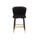 Half-bar soft chair on metal legs Vetro B-126 black corduroy