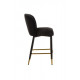 Half-bar soft chair on metal legs Vetro B-126 black corduroy