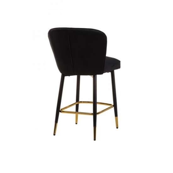 Half-bar soft chair on metal legs Vetro B-126 black corduroy