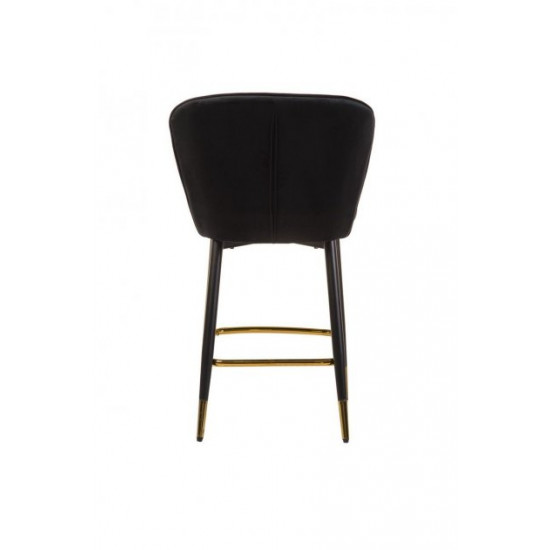 Half-bar soft chair on metal legs Vetro B-126 black corduroy