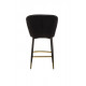 Half-bar soft chair on metal legs Vetro B-126 black corduroy