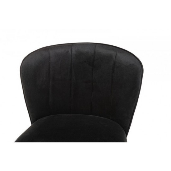 Half-bar soft chair on metal legs Vetro B-126 black corduroy