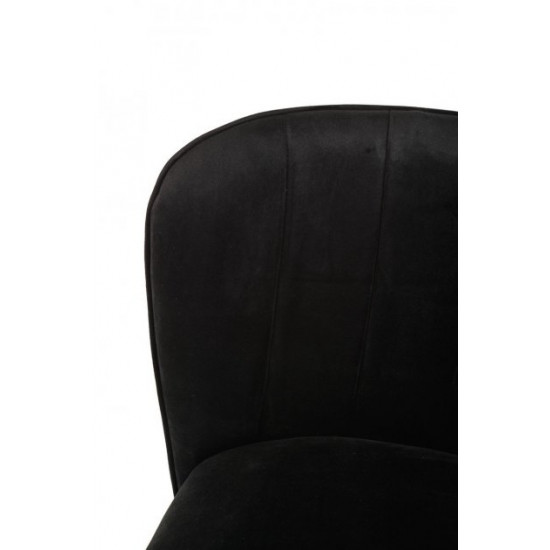 Half-bar soft chair on metal legs Vetro B-126 black corduroy