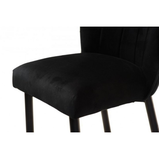 Half-bar soft chair on metal legs Vetro B-126 black corduroy