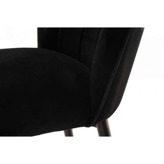 Half-bar soft chair on metal legs Vetro B-126 black corduroy