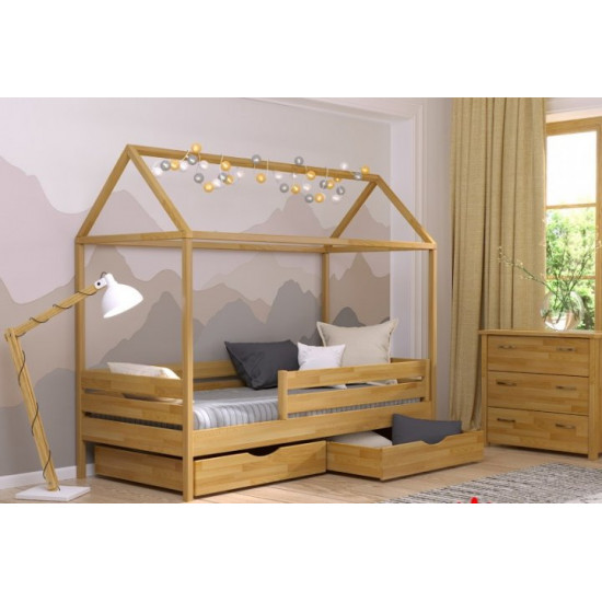 Estella Ammi house bed made of solid beech 190x80 Beech