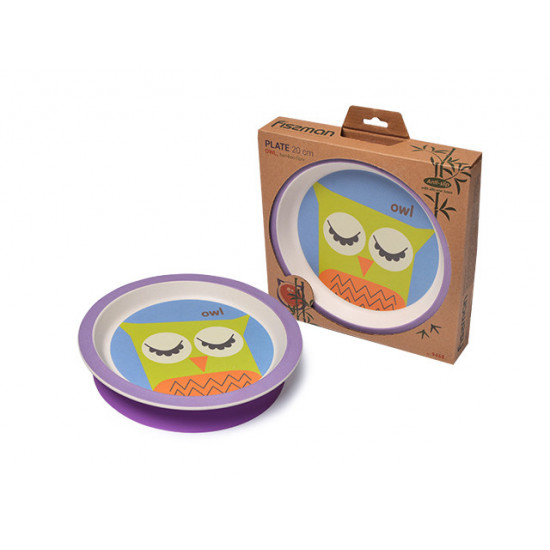 Deep plate with suction cup Fissman Owlet 20x3.5cm (9468)