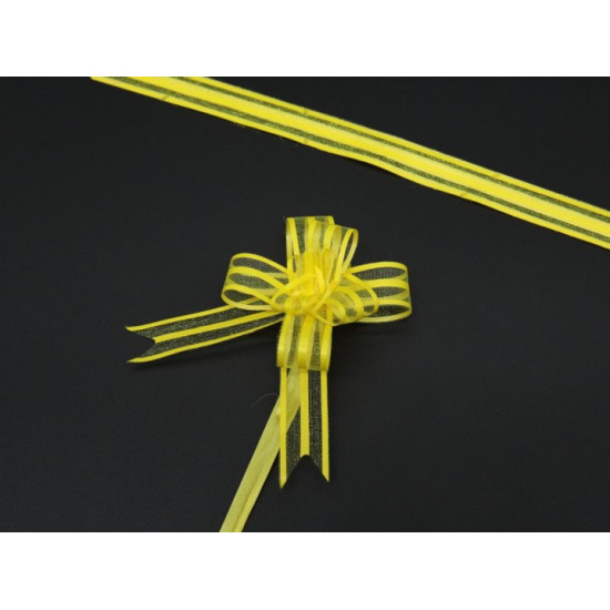 Gift bow with drawstrings made of organza Yellow (BN-625-11)