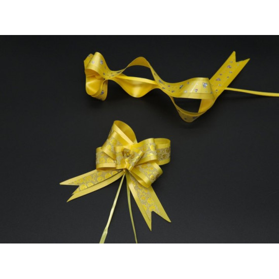 Gift bow with drawstrings decorated with a Yellow pattern (BN-623-4)