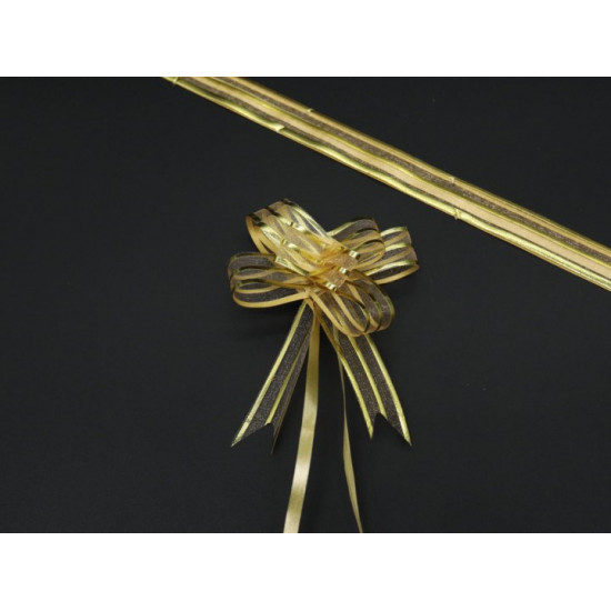 Gift bow with drawstrings made of organza Golden (BN-625-8)