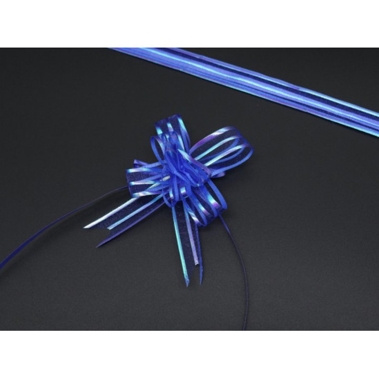 Gift bow with drawstrings made of organza Blue (BN-625-2)