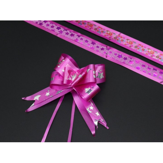 Gift bow with drawstrings decorated with a Pink pattern (BN-623-10)