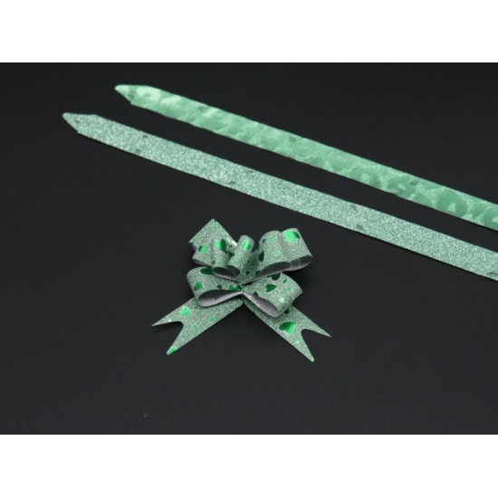 Gift lingering bow with hearts Green (BN-628-6)