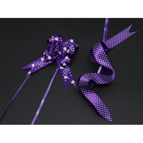 Gift bow with drawstrings with a pattern Violet (BN-624-10)