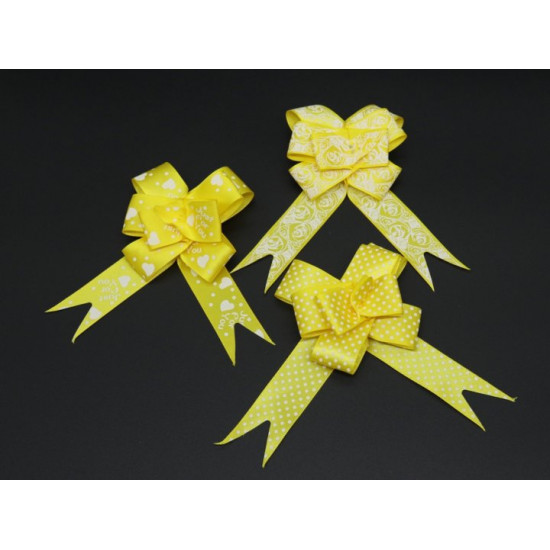 Gift bow with drawstrings with a pattern Yellow (BN-624-3)