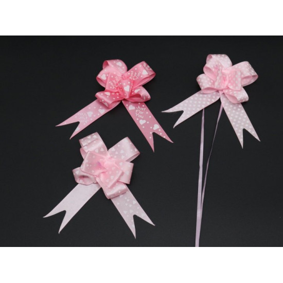 Gift bow with small hearts Light pink (BN-624-12)