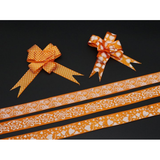 Gift bow with drawstrings with a pattern Orange (BN-624-5)