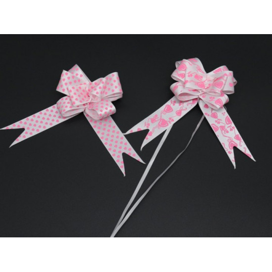 Gift bow with drawstrings with a pattern Pale pink (BN-624-8)