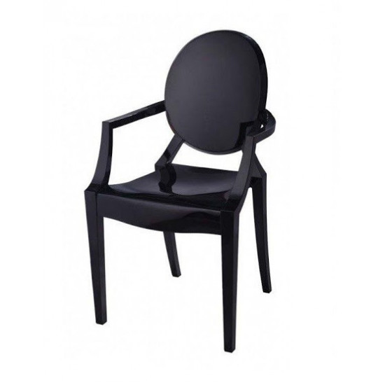 Chair Accord Louis Ghost PC-099 black 540x580x920 mm