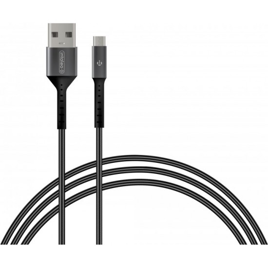 Кабель синхронізації Intaleo CB1 microUSB 1.2 м Black-Grey (1283126495649)