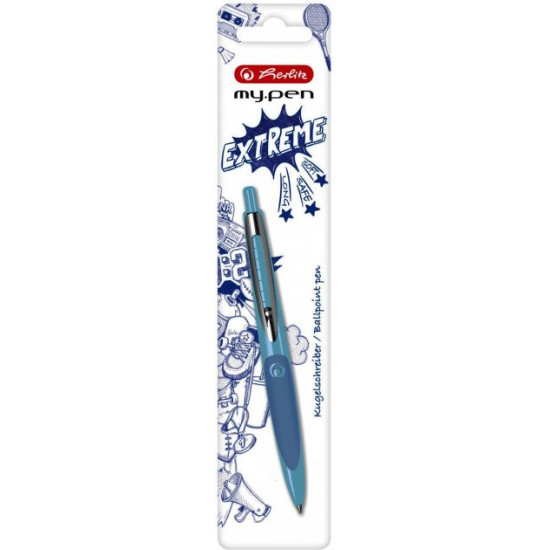  Ручка шариковая Herlitz My.Pen Extreme Blue Голубой корпус Синяя (50028238)