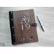 Notebook Plan 2019 in a combination of wood and leather (Notebook Plan 0064)