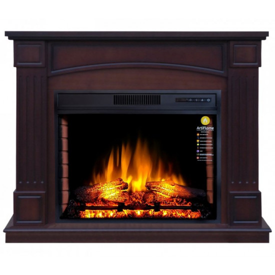 Electric fireplace with portal ArtiFlame BOSTON AF28 MAHOGON BROWN ANTIQUE