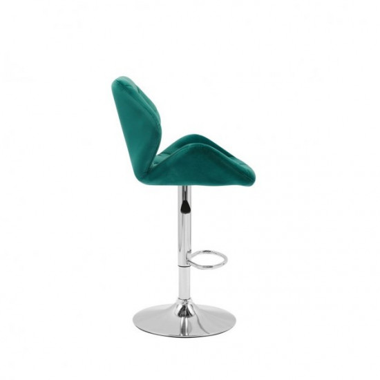 Bar stool B-71 corduroy + chrome steel Vetro Mebel Color Emerald