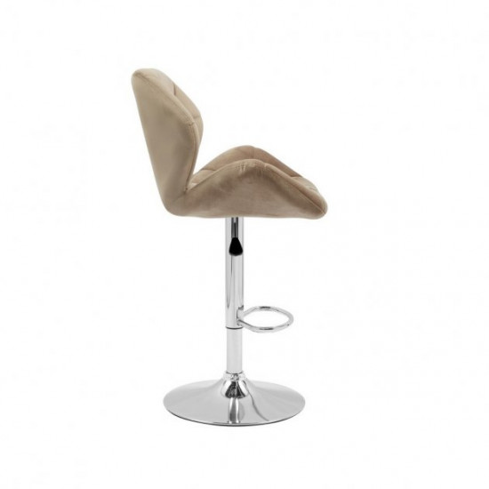 Bar stool B-71 corduroy + chrome steel Vetro Mebel Color Cappuccino