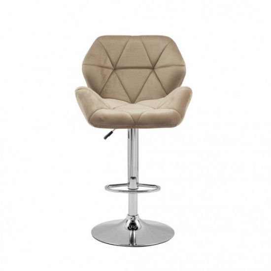 Bar stool B-71 corduroy + chrome steel Vetro Mebel Color Cappuccino