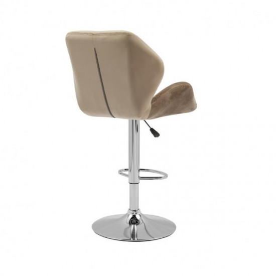 Bar stool B-71 corduroy + chrome steel Vetro Mebel Color Cappuccino