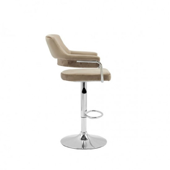 Bar stool B-91 corduroy + chrome steel Vetro Mebel Color Cappuccino