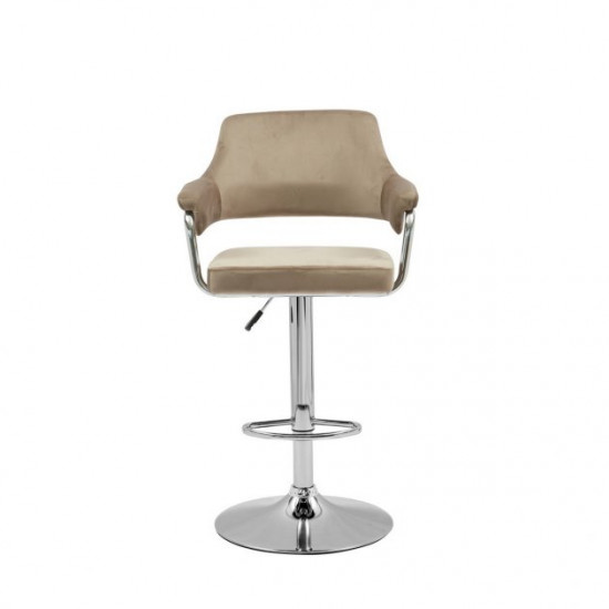 Bar stool B-91 corduroy + chrome steel Vetro Mebel Color Cappuccino