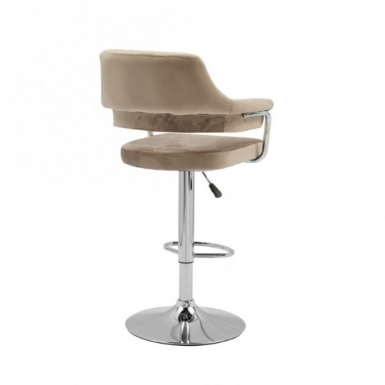 Bar stool B-91 corduroy + chrome steel Vetro Mebel Color Cappuccino