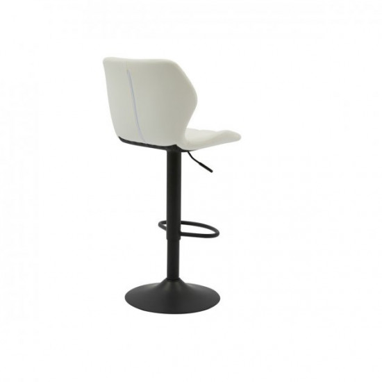 Bar chair swivel leatherette + painted metal black B-103 Vetro Mebel Color White