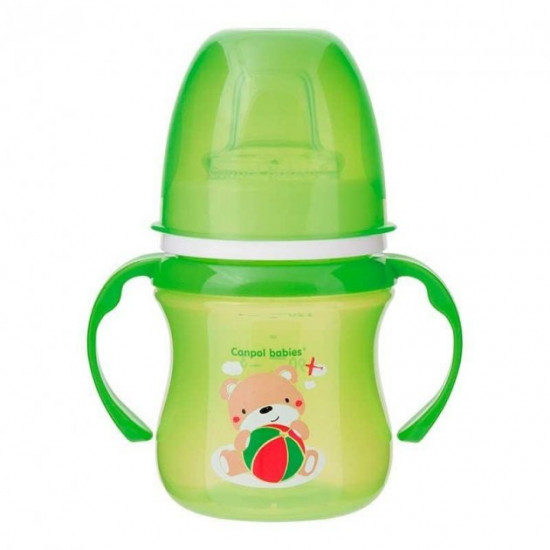 Training mug EasyStart 120 ml. Colored animals - 35/207_gre, green Canpol babies