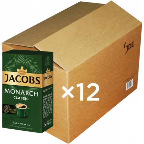  Упаковка молотого кофе Jacobs Monarch Classic 230 г х 12 шт (4820187048949)