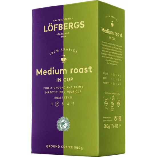  Кофе молотый Lofbergs Medium Roast In Cup 500 г (7310050001869)