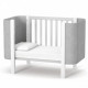 Baby crib made of natural wood Monaco LD5 Velor white with gray Veres (without mattress)