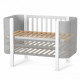 Baby crib made of natural wood Monaco LD5 Velor white with gray Veres (without mattress)