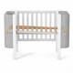 Baby crib made of natural wood Monaco LD5 Velor white with gray Veres (without mattress)