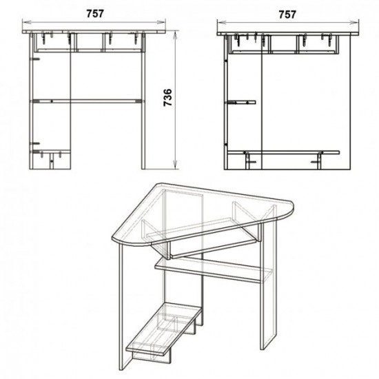 Computer corner table Companit SU-15 apple tree