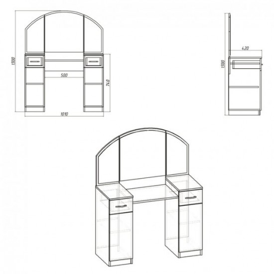 Dressing table 4 Companit White (nymphea alba)